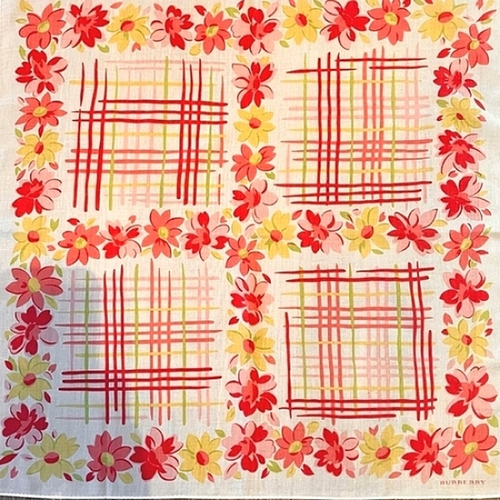 💛  Burberry. Neon Day Glow Check Mini Scarf Handkerchief NEW **